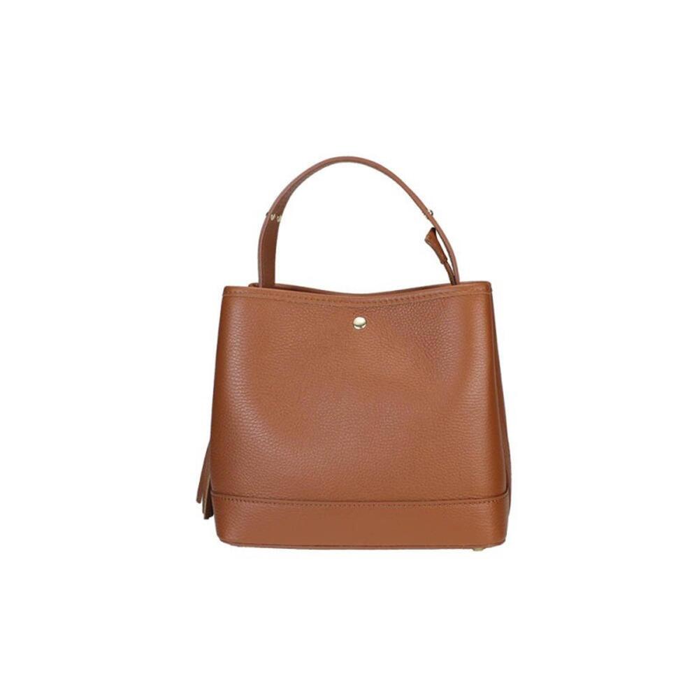 Stylish Brown Italian Handbag with Tassel Shoulder Bag